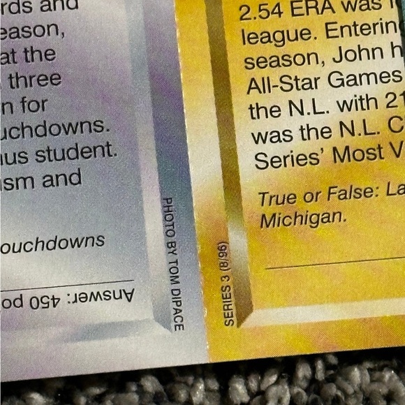 Uncut sheet of Sports Illustrated for Kids cards from Series 3 August 1996 - Picture 7 of 11